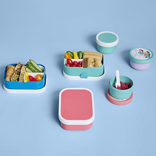 Mepal - Lunchbox Campus - Bento Lunchbox für Kinder - Brotdose mit Bento-Fach & Gabel - Meal Prep Box mit Clip-Verschluss - BPA-frei & Spülmaschinenfest - 750 ml - Stitch