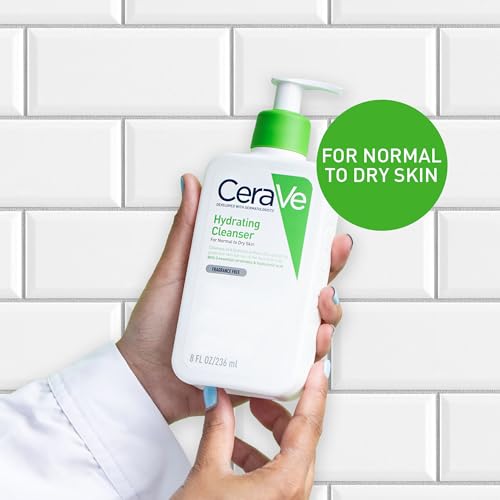 CeraVe Hydrating Cleanser, Face & Body, With 3 essential ceramides & hyaluronic acid, Fragrance & soap free, For normal to dry skin, 236 ml/8 oz