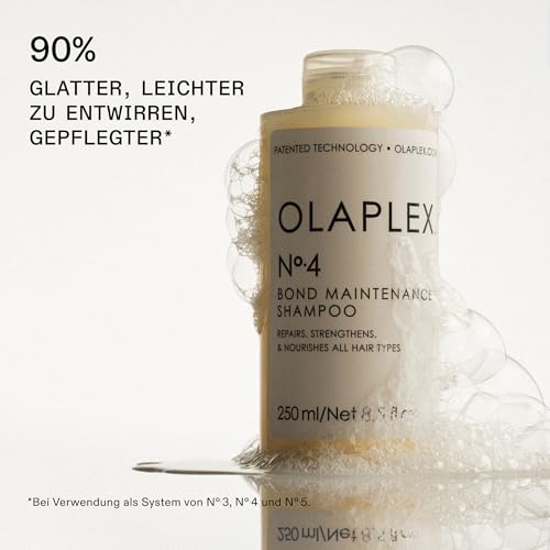 Olaplex No 4 Bond Maintenance Shampoo, Repariert, Stärkt Und Pflegt Alle Haartypen, Verleiht Glanz Und Hinterlässt Ein Weiches Haargefühl, 250ml