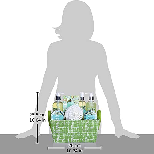 BRUBAKER Cosmetics Bade- und Dusch Set Weißer Tee und Ingwer Duft - 8-teiliges Geschenkset in Henkelbox