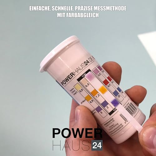 50 Teststäbchen 3 in 1 Teststreifen Teststrips für Chlor, pH Wert und Algenschutz, für Pool und Whirlpool