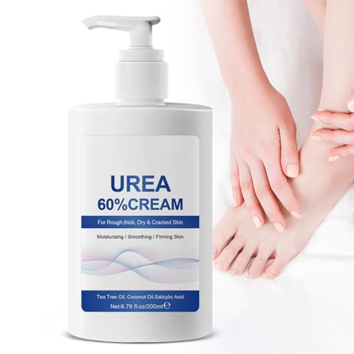 60% Urea Cream - Reparaturcreme für Füße und Hände - Fußcreme für rissige Fersen und trockene Haut - Maximale Stärke für Hand, Fuß und Körperpflege 200ML