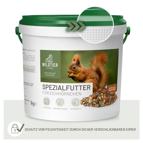wildtier liebe Eichhörnchenfutter 2kg für Eichhörnchen & Streifenhörnchen I Ganzjahres-Futter Eichhörnchen,Streifenhörnchen Futter