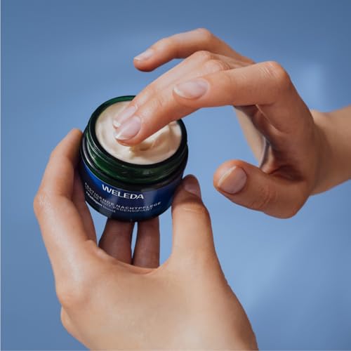 WELEDA Bio Festigende Nachtpflege Blauer Enzian & Edelweiß - Naturkosmetik Anti Aging Gesichtscreme/Feuchtigkeitscreme mindert Falten/Pigmentflecken & aktiviert die Zellerneuerung (vegan, 40ml)