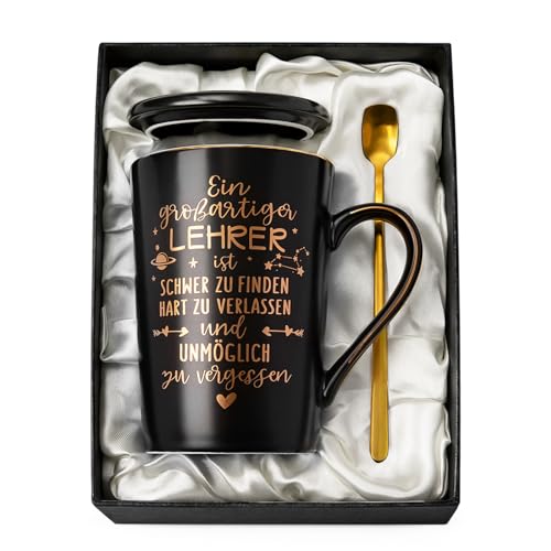 Abschiedsgeschenk Lehrerin - Lehrer Geschenk -Lehrerin Geschenk - Geschenkideen zum Geburtstag für Lehrer - Abschiedsgeschenk für Lehrer - Große Kaffeetasse aus Porzellan 400 ml
