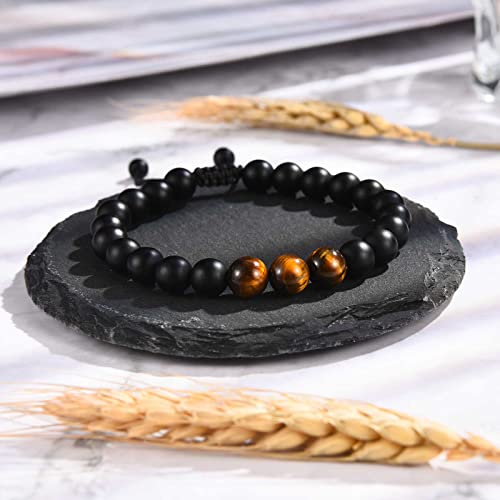 TEVOP 21st Birthday Gifts for Men, Tiger Eye Stone Bracelet 21st Birthday Gifts for Him Son Brother Grandson Friend, Perfect 21 Year Old Gift