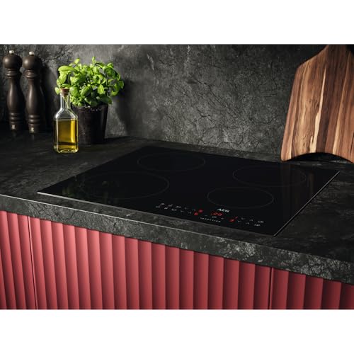 AEG 3000 Series Induction Hob, IKX64301CB, 4 Cooking Zones, 60cm, Hob2Hood Function, Built-In Hob Timer, Key-lock, Booster, Automatic Heating-Up, LED Indicators, Black