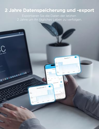 Govee Thermometer Hygrometer Innen, LCD Digital Temperatur luftfeuchtigkeitsmesser mit Benachrichtigungs Alarm, Präzise Thermo-Hygrometer mit APP, Datenspeicherung für Gewächshaus Weinkeller