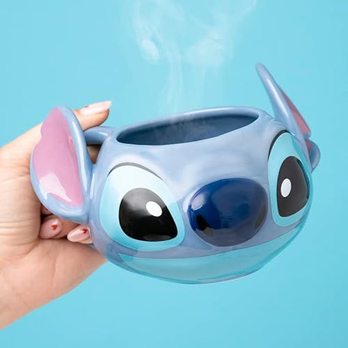 Stitch Tassenform - Offiziell lizenziertes Disney-Merchandise, handbemalte Lilo Keramiktasse, 450 ml (15 oz)