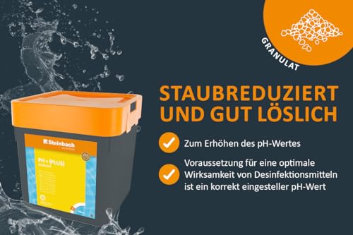 Steinbach Poolpflege pH + (Plus) Granulat, 5 kg, Einstellung des pH-Werts, 0753205TD00