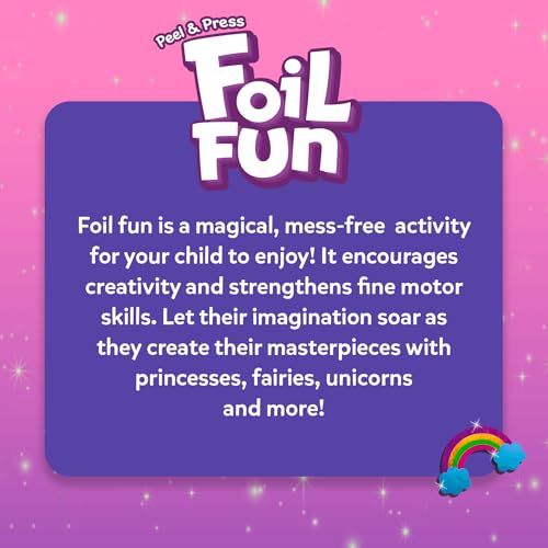 Skillmatics Art & Craft Activity - Foil Fun Unicorns & Princesses, No Mess Art for Kids, Craft Kits, DIY Creative Activity, Gifts for Girls & Boys Ages 4, 5, 6, 7, 8, 9, Travel Toys
