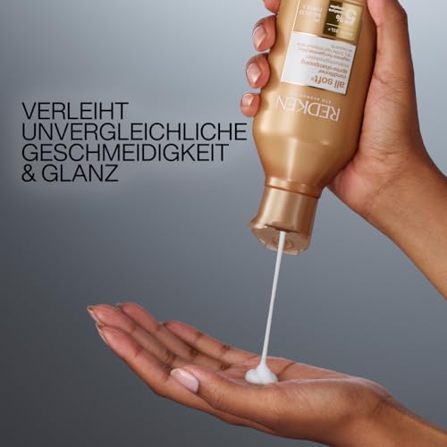 Redken Spülung für trockenes und brüchiges Haar, Belebt und hydratisiert, Mit Fettsäuren, Antioxidantien und Argan-Öl, All Soft Conditioner, 1 x 300 ml