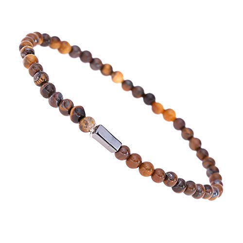 Made by Nami 2er Set Surfer-Armband Herren & Damen • 100% Wasserfest & Handmade • Perlen-Armband Boho Stoff-Armband • Sommer Strand-Schmuck • Freundschaftsarmbänder (Safari & Tigerauge)