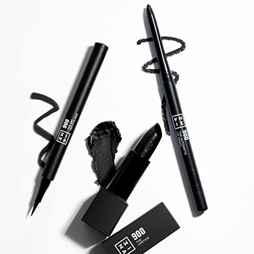 3INA MAKEUP - The Lipstick 900 - Schwarz Matte Lippenstift - Matt Lippen-Stift mit Vitamin E und Shea Butter- Langanhaltender Hochpigmentiert Creme - Vanille-Duft - Vegan - Cruelty Free
