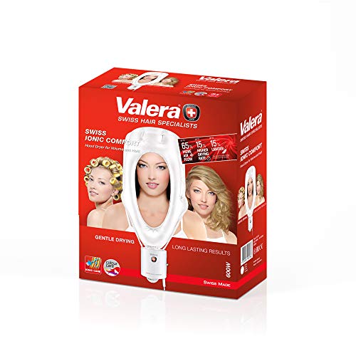 Valera, Swiss Ionic Comfort 513.01, Trockenhaube für Volumen und Halt, ergonomisch, mit 3 Temperaturstufen, Abkühlstufe, Ionen-Generator, Kabel 3 m, Aufbewahrungstasche, 600 W, weiß