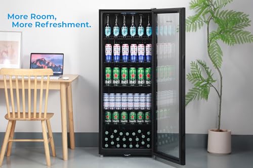 Subcold MAXI250LED Tall Drinks Fridge with Glass Door | 237L Upright Can Cooler | Ideal for Home Bars, Kitchens, and Entertaining Spaces (Black)