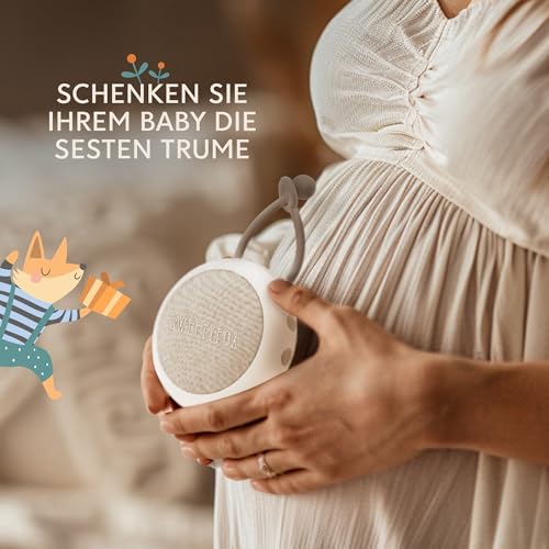 Sweety Fox White Noise Machine Baby - Weiß - Einschlafhilfe Babys, Wiegenlied Baby, Nachtlicht und Weißes Rauschen Baby, 15 Klänge, USB Aufladbar - Image 5