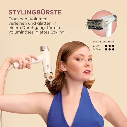 Shark SpeedStyle Haartrockner & RapidGloss Finisher mit Aufbewahrungstasche, 5 Styler, Für Alle Haartypen, Schnelltrocknend, Glättet Fliegende Haare, Keine Hitzeschäden, Ionisch, Seide, HD352EU