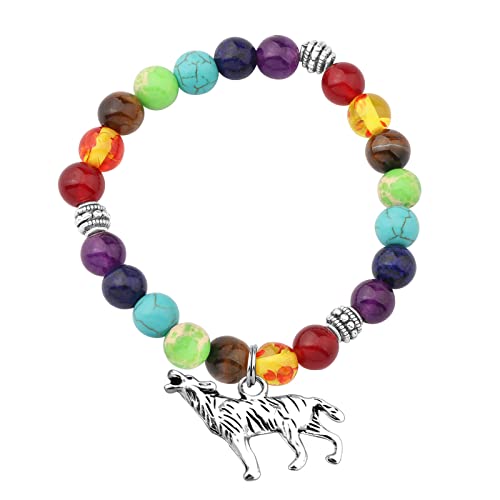 MYOSPARK Wolf Beads Bracelet - Wolf Lover Gifts for Teen Girls (UK)