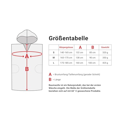 LeStoff Badeponcho - 100% Bio-Baumwolle - Leicht, Saugstark, Schnelltrocknend, Strandponcho, Handtuchponcho, Surfponcho, Umkleideumhang, Handtuchkleid, Duschponcho, Umziehponcho (Olive-Orange, L)