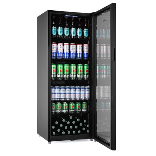Subcold MAXI250LED Tall Drinks Fridge with Glass Door | 237L Upright Can Cooler | Ideal for Home Bars, Kitchens, and Entertaining Spaces (Black)