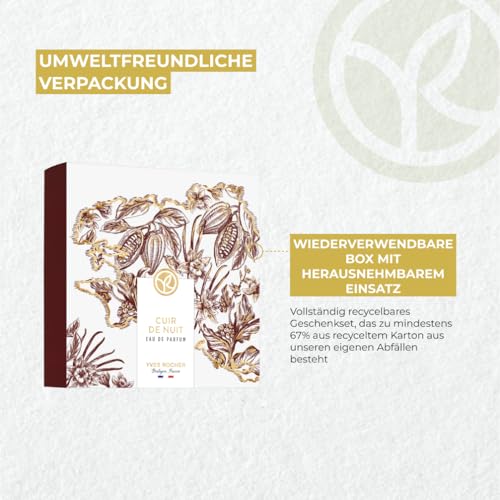 Yves Rocher Cuir de Nuit – PLEINES NATURES – Geschenkset Parfum – Mitreißendes Hell-Dunkel und berauschende Euphorie – Parfum 30 ml & Festes Duft