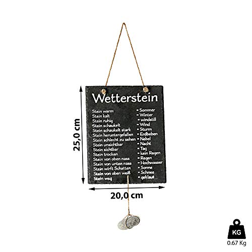 Cepewa Wetterstation Stein auf Schiefertafel Wettertafel Schild Tafel beschriftet 20 x 25 cm