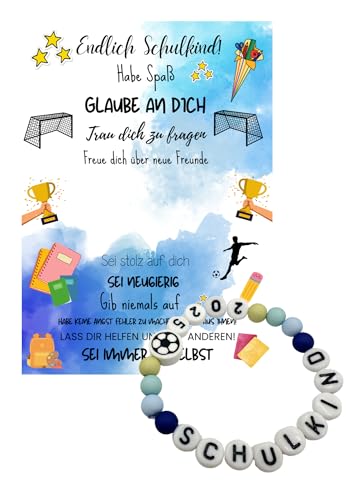 Schulkind Armband Geschenk Junge Geschenke zur Einschulung Schultüte Füllung Schulanfang Fußball Fan 2025
