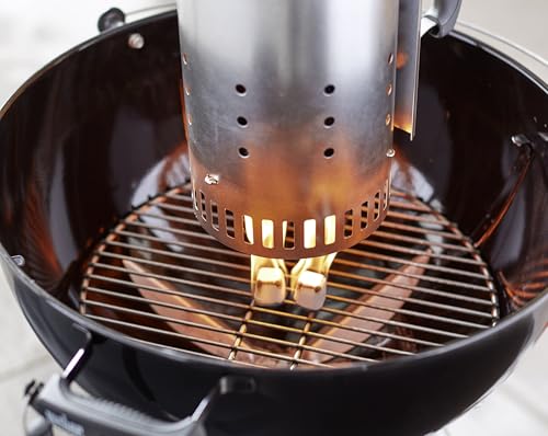 Weber Anzündkamin, Rapidfire Starter - Groß (32cm Höhe), kompakter Grillanzünder mit zwei Griffen, für alle Holzkohlegrills ab Ø 47cm, Anzündhilfe für Holzkohle, Briketts - (7416)