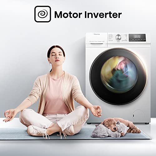 Hisense WDQA8014EVJM 60cm Freestanding 8 KG Front Load Washer Dryer - 1400 RPM - Pure Steam - PureJet - Pause and Add - Inverter Motor - White