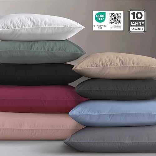 Twinzen® Kissenbezug 40x80 (2er-Set) - 100% Jersey Baumwolle 150 GSM Kissenbezüge - Grün - Für Kissenbezüge 40x80 cm - Kissenhülle - Kissenbezug mit Reißverschluss - Oeko-Tex Zertifiziert