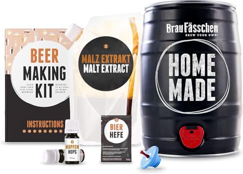 Braufässchen |Bierbrauset zum selber brauen | Pils im 5 liter Fass | In 7 Tagen fertig | Geschenk für Männer, Freund oder Vater | Biergeschenk