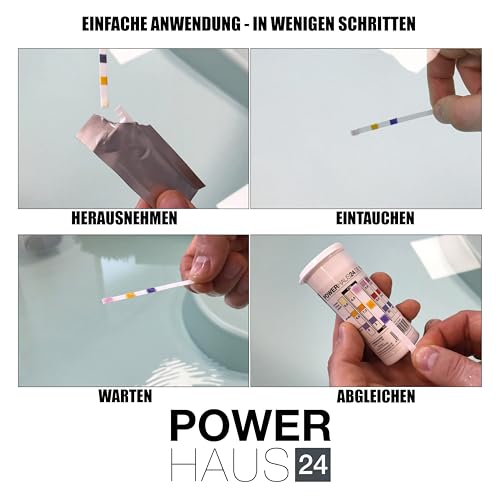50 Teststäbchen 3 in 1 Teststreifen Teststrips für Chlor, pH Wert und Algenschutz, für Pool und Whirlpool