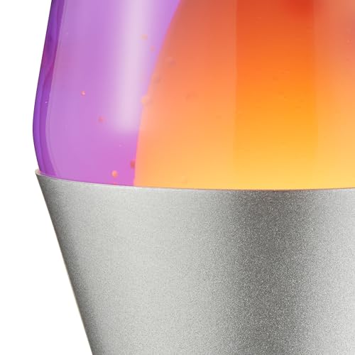 Lava Lamp 2125, Yellow Wax, Purple Liquid, Silver Base and Cap, Original 14.5 inch LAVA Motion Lamp to Illuminate Your Mood