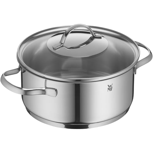 WMF Provence Plus Topfset Induktion 5-teilig, Kochtopf Set unbeschichtet mit Glasdeckel, für alle Herdarten geeignet, Induktions Töpfe Set, ohne Skalierung, Cromargan Edelstahl poliert