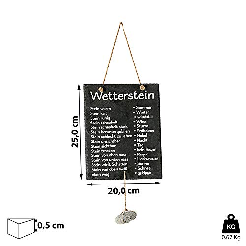 Cepewa Wetterstation Stein auf Schiefertafel Wettertafel Schild Tafel beschriftet 20 x 25 cm