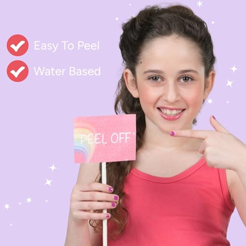 Miss Nella PURPLE UNICORN-Peel Off, geruchsneutral, Wasserbasis & Safe für Kinder Nagellack-Pack 3- Sweet Lavender (glitter), Butterfly Wings (glitter) & Little Poppet