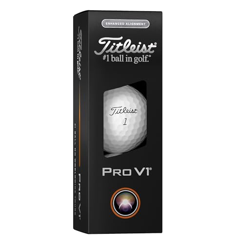 Titleist Pro V1 Enhanced Alignment Golf Ball, Pack of 12, White
