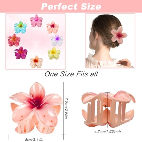 YeahBoom 8 Stück Blumen Haarspangen,Haarspangen Damen,Haarklammern für Frauen,Blumen-Haarspangen Haarkrallen Haarschmuck,Dekorative Haarschmuck,Haarspiralen Clip,Rutschfeste Kunststoff Haarspangen