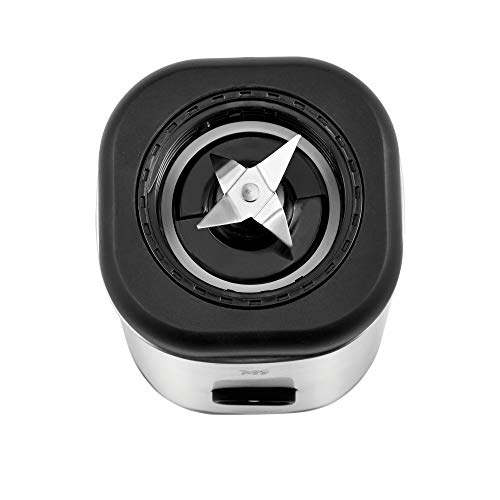 WMF Kult X Mix & Go Mini Smoothie Maker, Standmixer, Blender elektrisch, Shake Mixer 300 Watt Leistung, Tritan-Kunststoff Flasche 600ml, auslaufsicherer Schraubdeckel, rutschfeste Füße, Silber/Schwarz