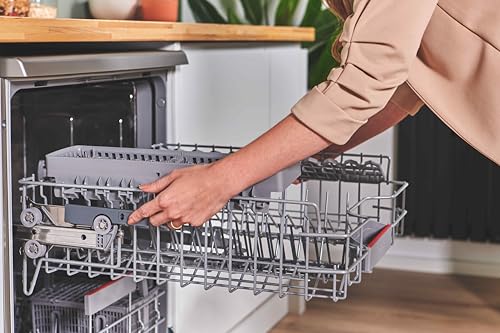 Bosch SMS4EKI06G Series 4, Free-Standing Dishwasher 60 cm, B Energy Rated, 13 Place Settings, 9 Litre, ExtraDry, Silence Plus 42dB Quiet,Rackmatic Adjustable Basket, Silver Inox