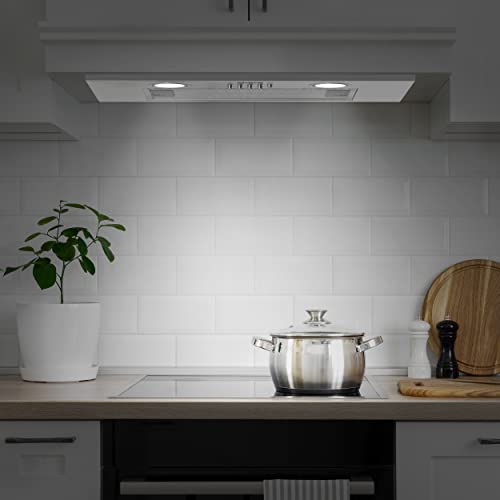 CIARRA Integrated Cooker Hood 52cm CBCS5913A Stainless Steel Built in Extractor Hood LED Light 3 Speeds Undercabinet Extractor Fan