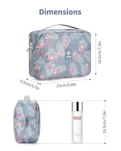 Kulturtasche Damen - Kulturtasche Zum Aufhängen, Kulturbeutel für Damen & Herren Kosmetiktasche - Waschtasche (Flamingo)