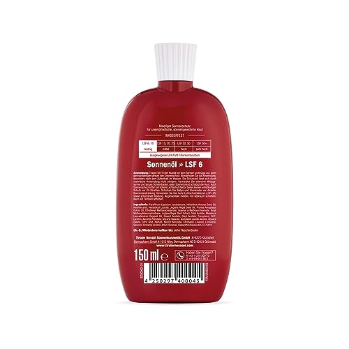 Tiroler Nussöl Original Sonnenöl wasserfest Bräunungsbeschleuniger mit Sonnenschutz LSF 6-150 ml