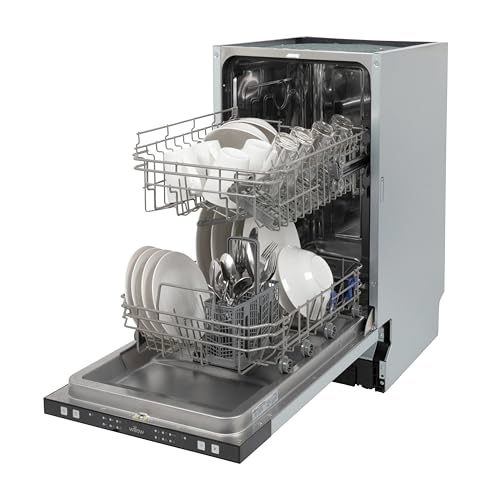 Willow WDW945I 45cm Integrated Slimline Dishwasher with 9 Place Settings, Half Load Function, Delay Start, 6 Wash Programs, LED Indicator
