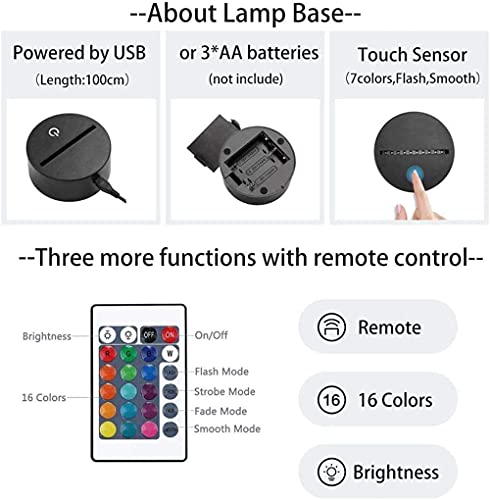 ZTZK Stitch Lampe, 3D LED Nachtlicht intelligente Fernbedienung Tischlampe 16 Farben für Weihnachten Stitch Geschenk Kinderzimmer Dekoration