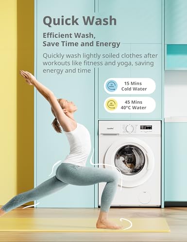 Comfee‘ Freestanding Washing Machine,7KG Load,Heat Wash 90℃,Ultra Slim 400mm,Quick Wash,15 Washing Programs with 1200RPM,White-CFE10EW70/W