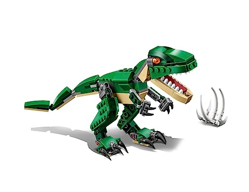 LEGO 31058 Creator Mighty Dinosaurs Toy, 3 in 1 Model, T. rex, Triceratops and Pterodactyl Dinosaur Figures, Gifts for 7-12 Year Old kids, Boys & Girls
