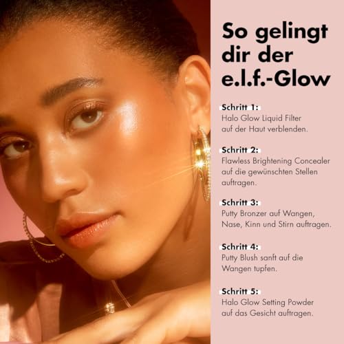e.l.f. Halo Glow Liquid Filter, Teint-Booster für einen strahlenden, weich fokussierten Blick, mit Hyaluronsäure, vegan & tierversuchsfrei, 0,5 Fair