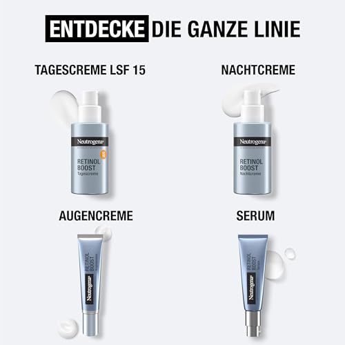 Neutrogena Retinol Boost Tagescreme mit LSF 15 (50 ml), schützende Feuchtigkeitscreme mit reinem Retinol & Lichtschutzfaktor 15, Anti-Aging Gesichtscreme bekämpft sichtbare Zeichen der Hautalterung